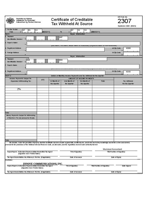bir 2307 download|Certificate of Creditable Tax 2307 Kawanihan ng Rentas Internas .